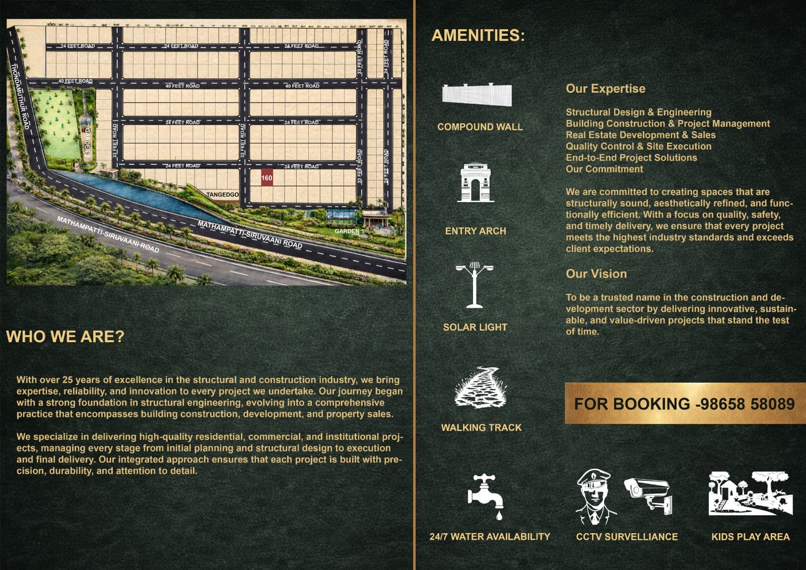 Tamil Nadu Villas Plot 160 — amenities and master plan