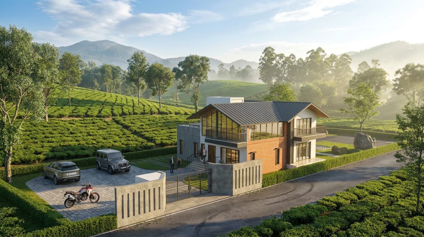Aura Villas, Ooty — villa exterior rendering