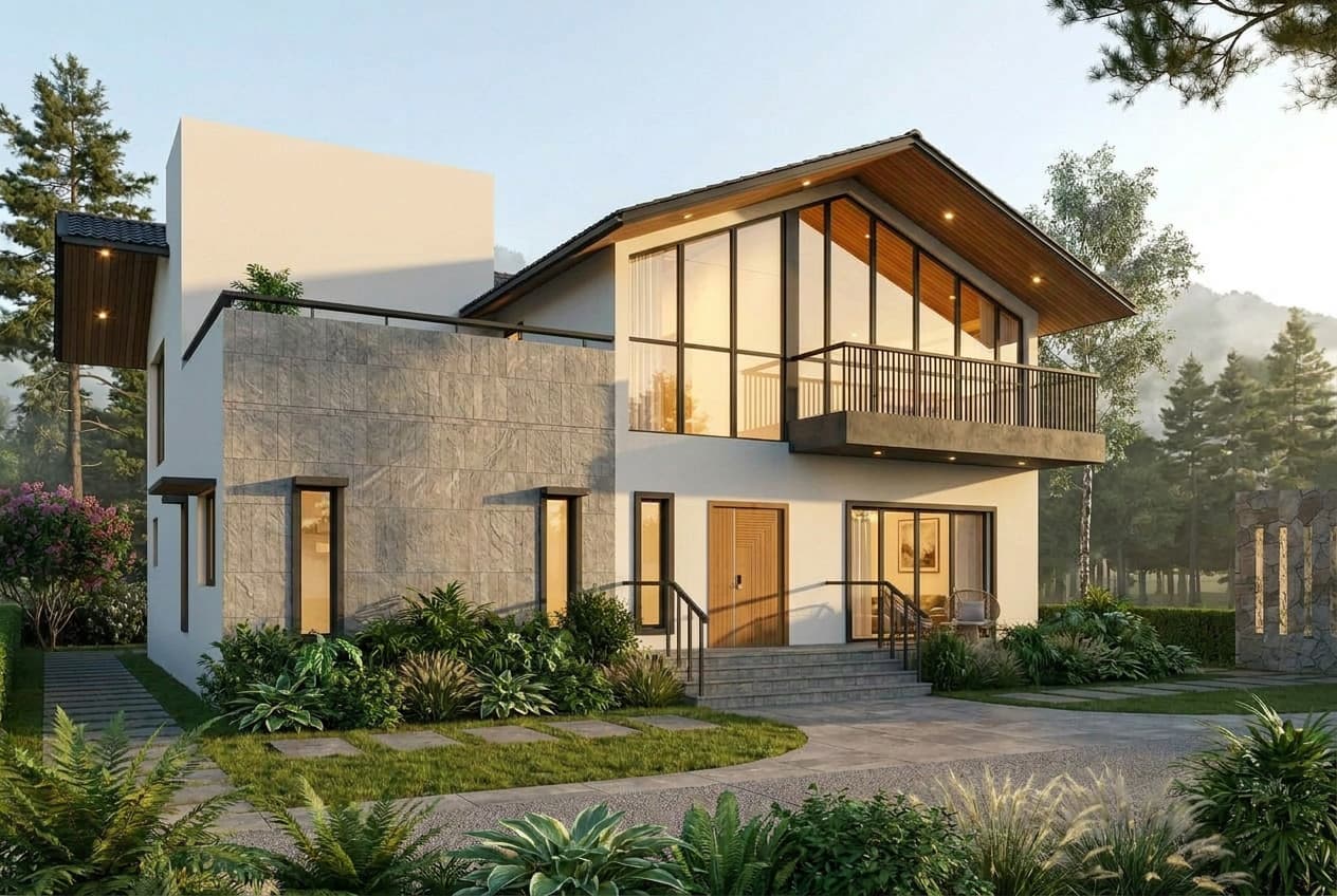 Aura Villas, Ooty — villa exterior rendering