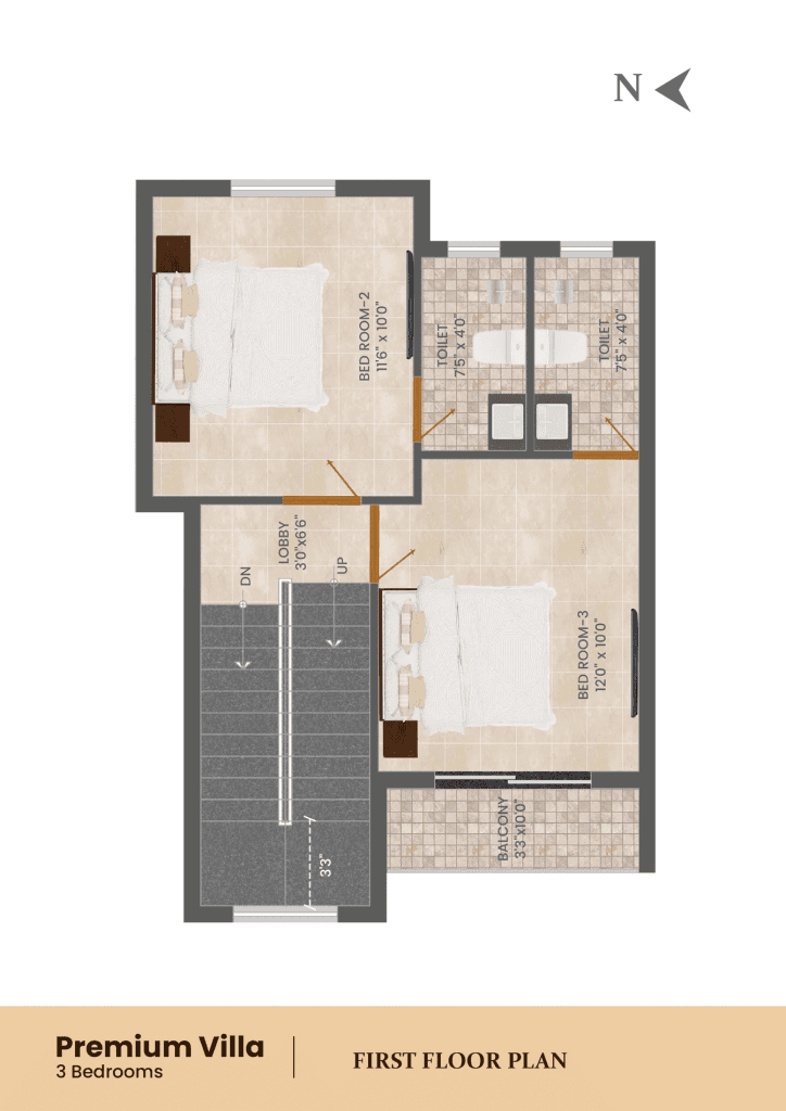 Gardenia One — Premium Villa first floor plan