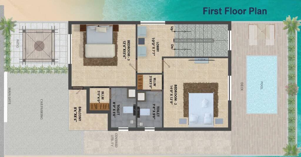 Palm Beach — Grand Villa first floor plan