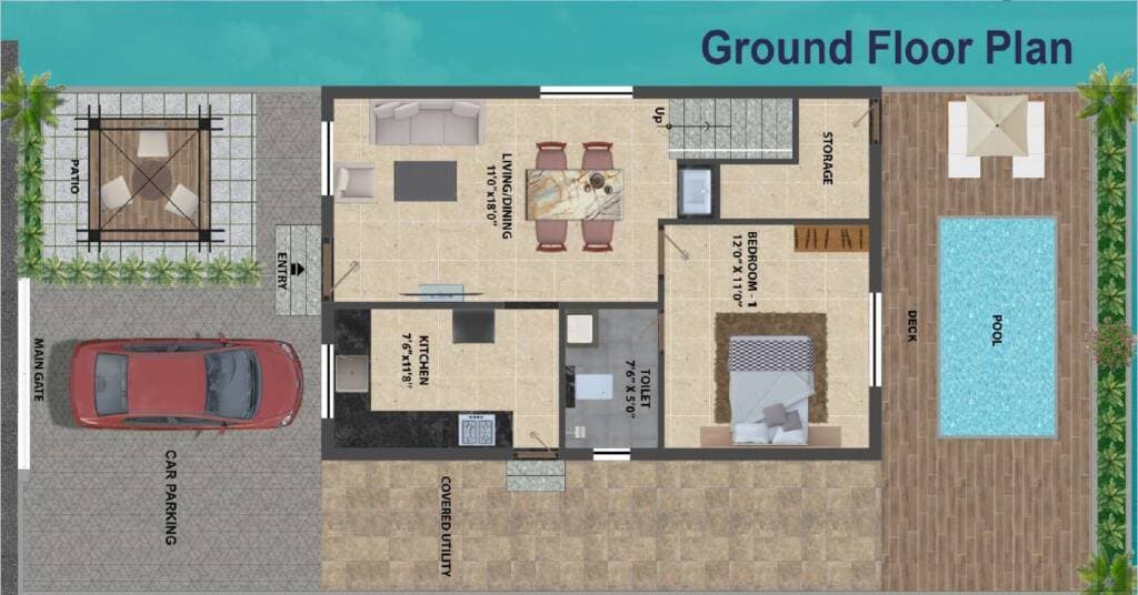 Palm Beach — Grand Villa ground floor plan