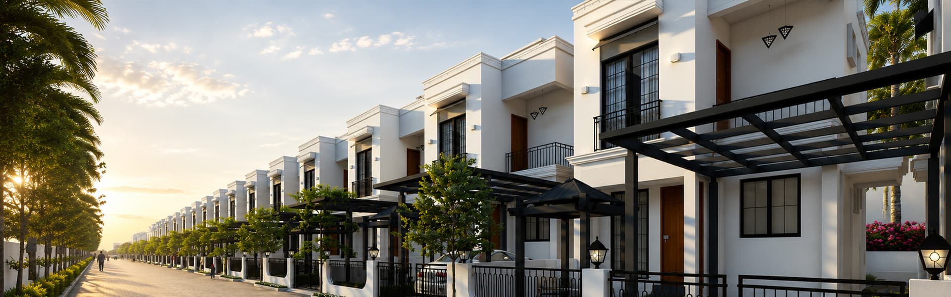 Palm Beach, ECR — row of villas, exterior rendering