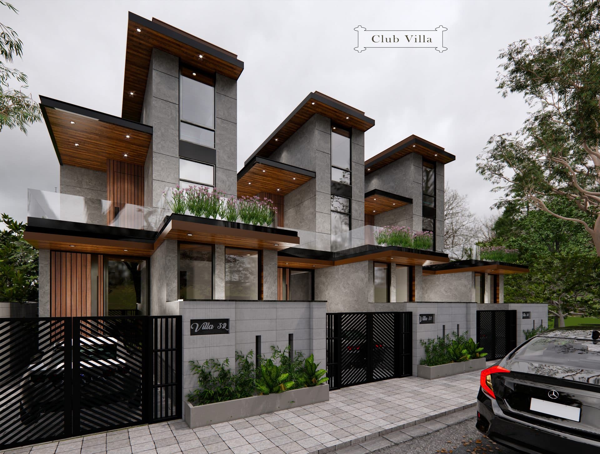 Beach Boulevard Phase II — Club Villa row rendering