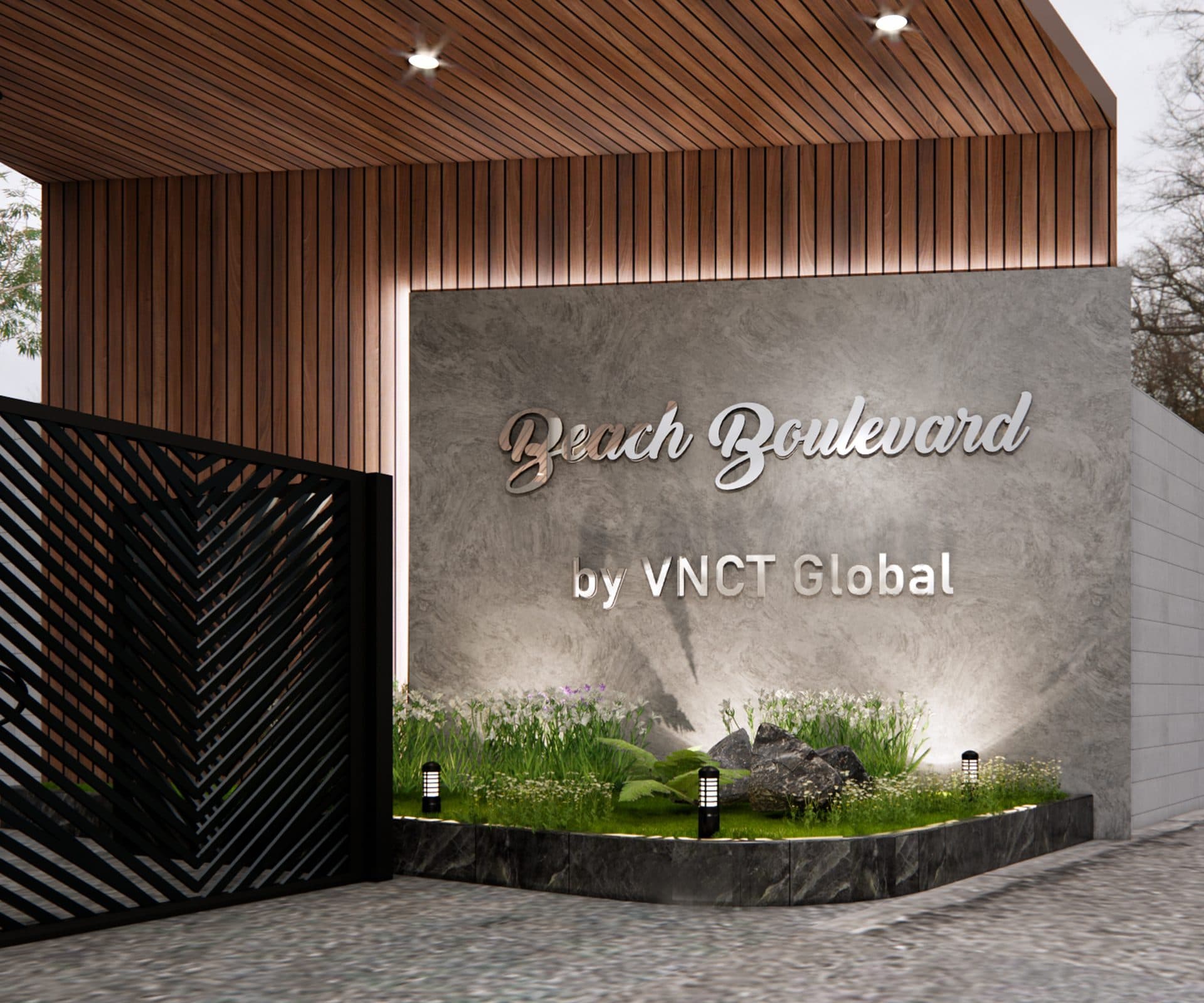Beach Boulevard Phase II — entry signage rendering