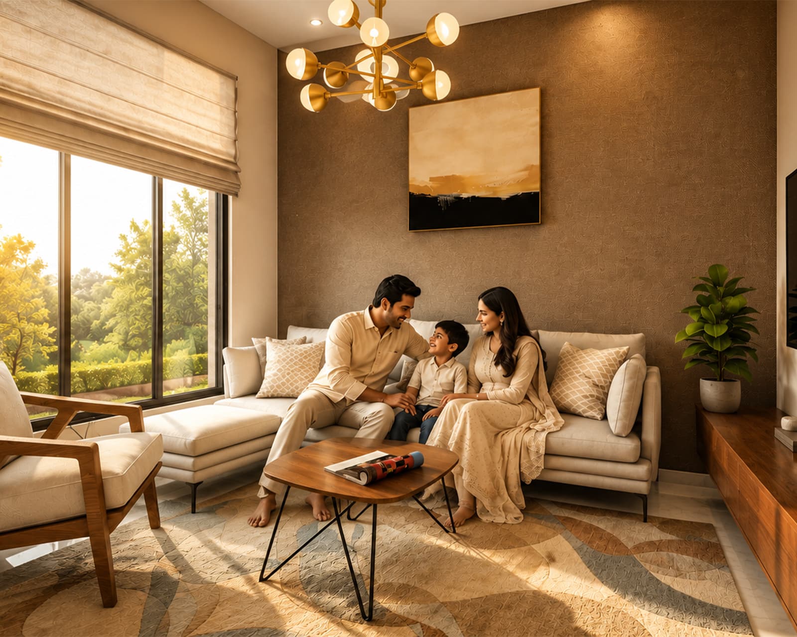 Beverly Ridge — living room interior rendering