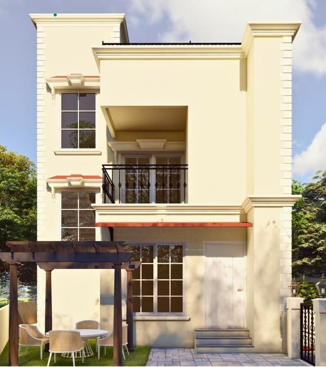 Brookside Residences, Pammal โ villa front elevation rendering