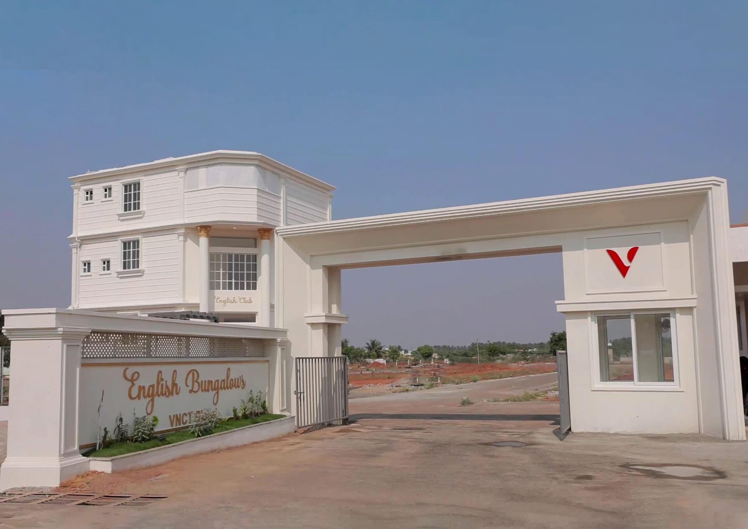 English Bungalows, L&T Bypass Coimbatore — site entrance and clubhouse, photograph